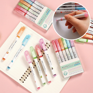 Bolígrafo resaltador multicolor | Set de marcadores de punta rodante coloridos para mentes creativas - 6 piezas llenas de diversión